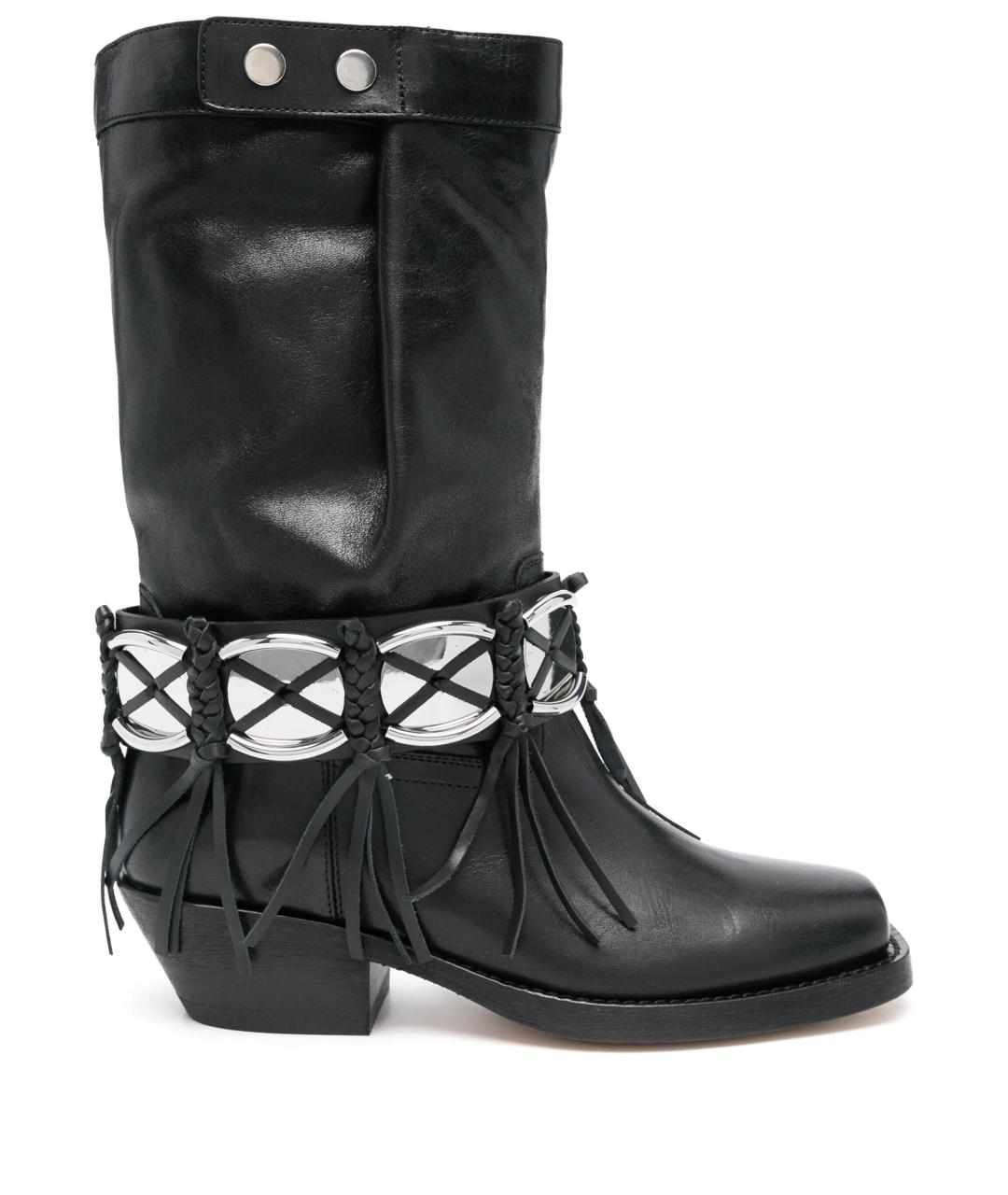 ISABEL MARANT Черные кожаные ботинки, фото 1