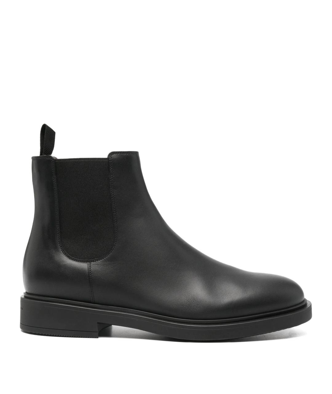 GIANVITO ROSSI Черные кожаные высокие ботинки, фото 1