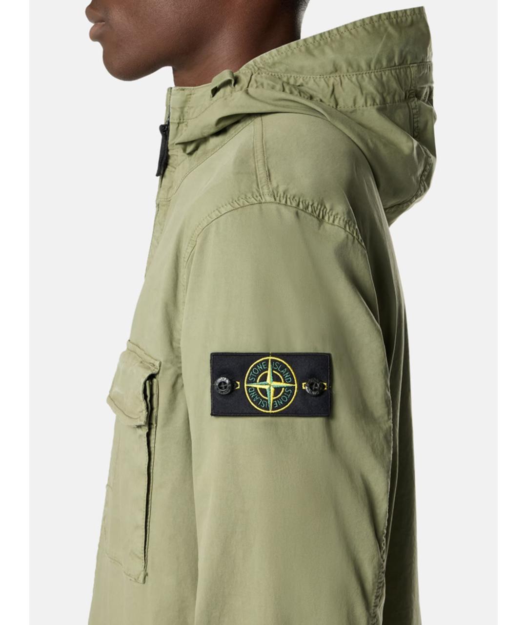 STONE ISLAND Зеленая хлопковая куртка, фото 3