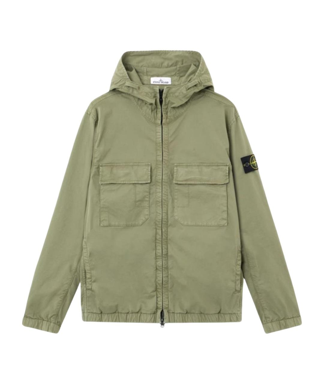 STONE ISLAND Зеленая хлопковая куртка, фото 1