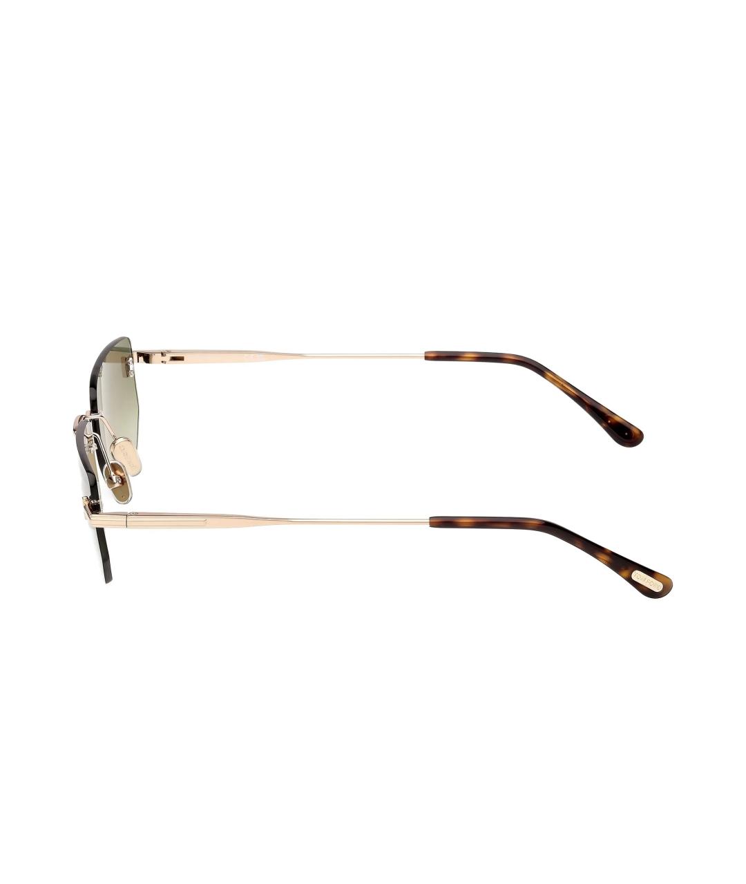 TOM FORD Золотые металлические солнцезащитные очки, фото 3