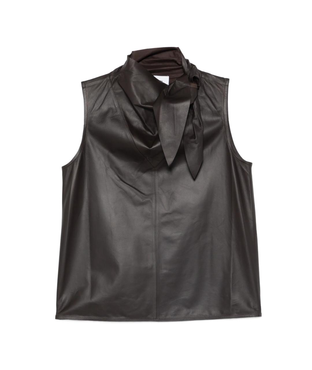 YVES SALOMON Коричневая кожаная блузы, фото 1