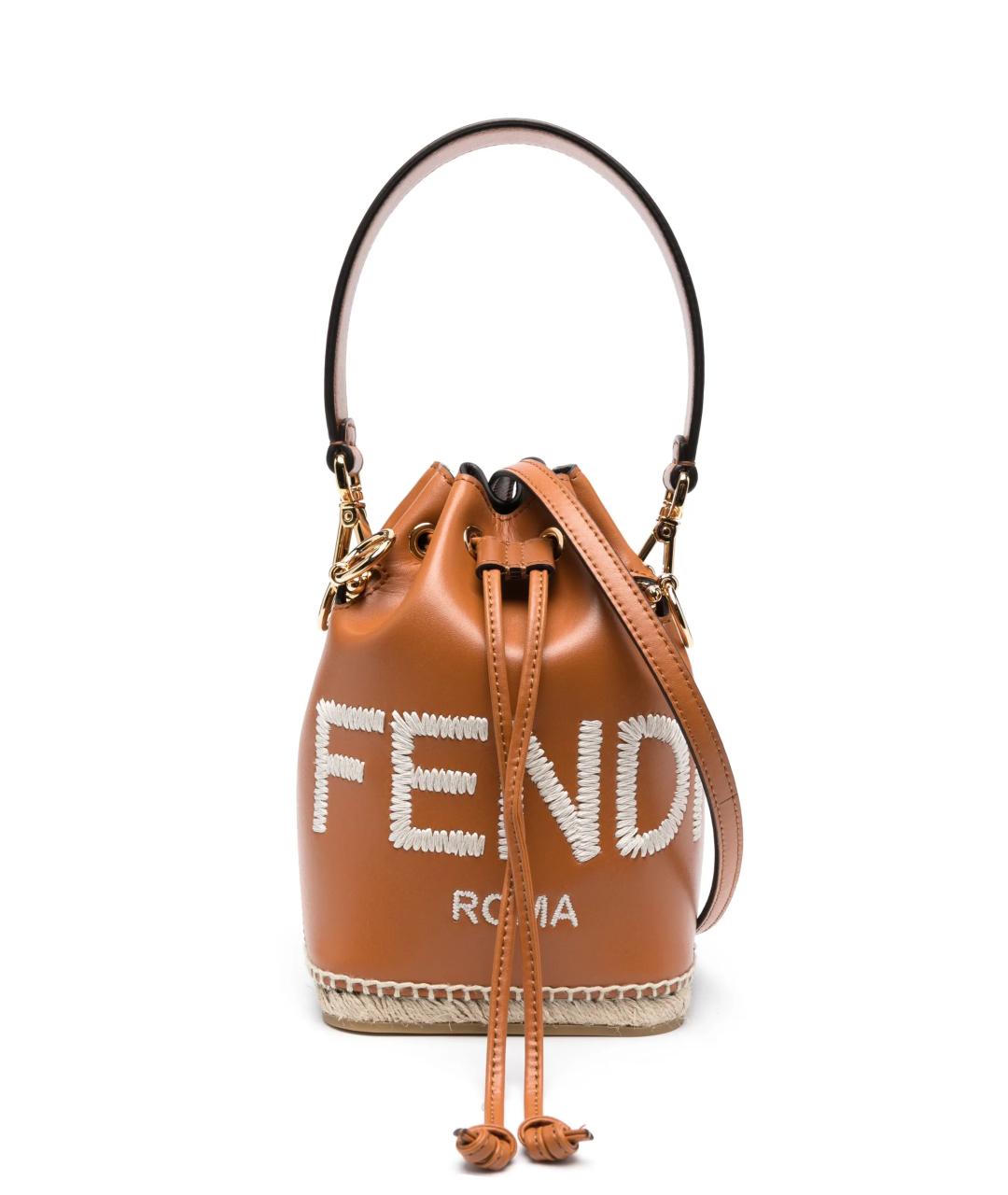 FENDI Коричневая кожаная сумка тоут, фото 1