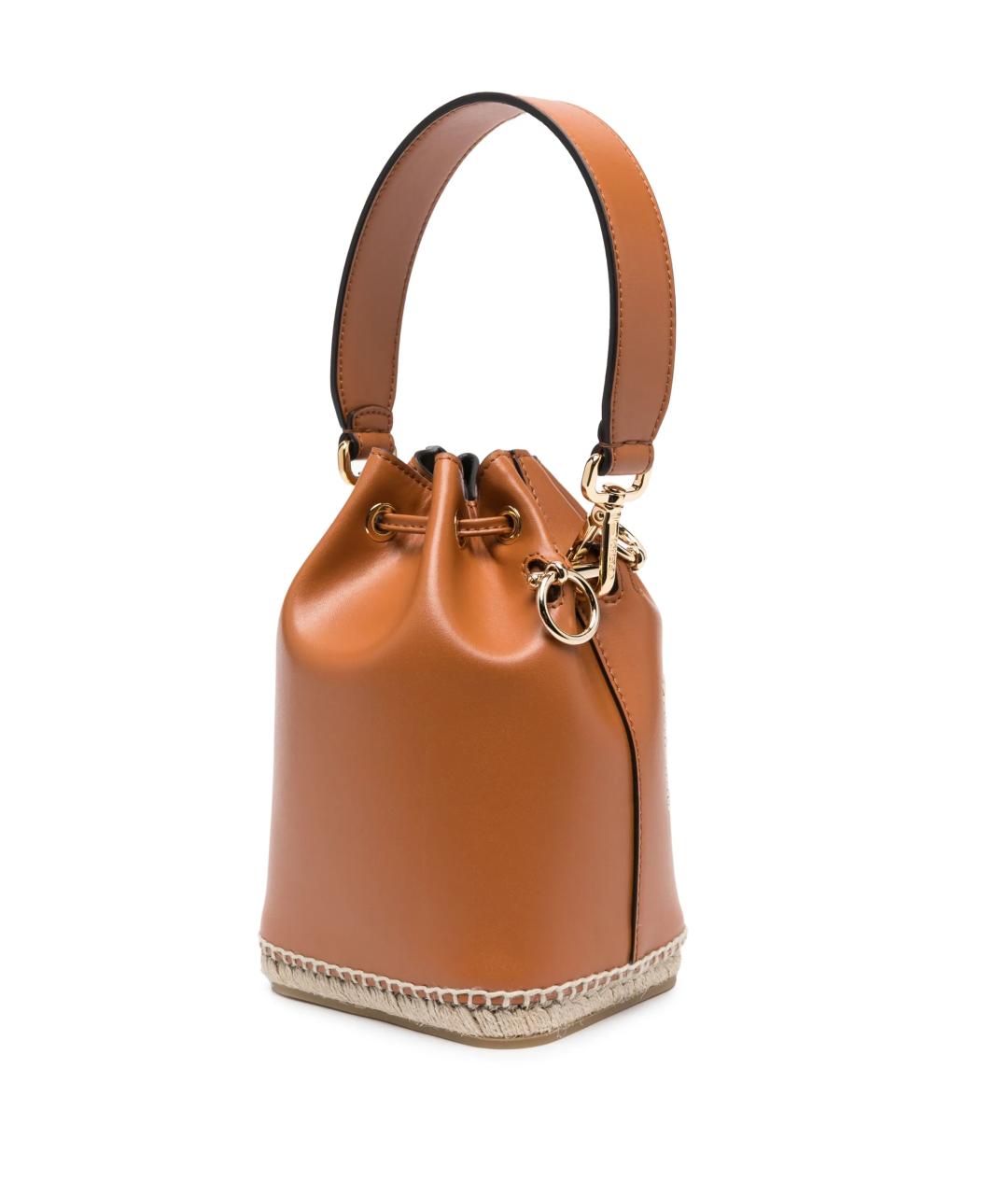 FENDI Коричневая кожаная сумка тоут, фото 2