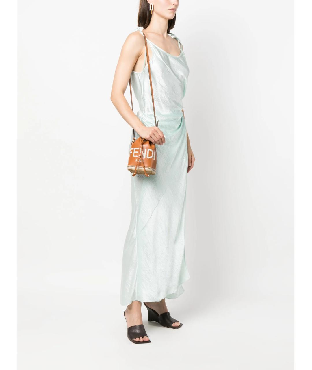 FENDI Коричневая кожаная сумка тоут, фото 4