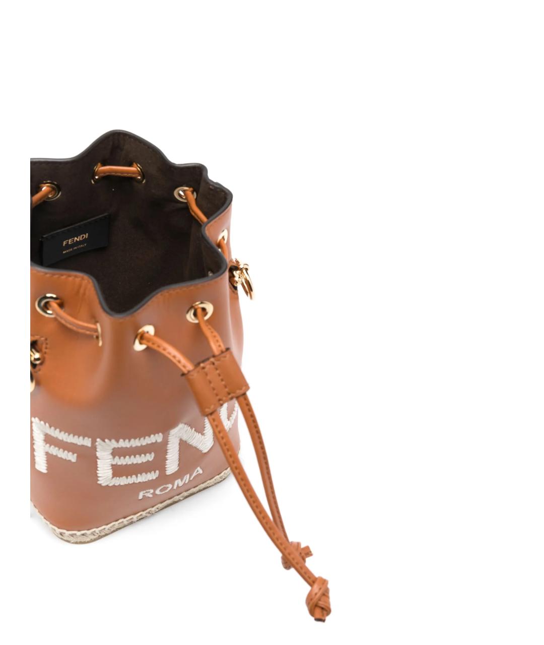 FENDI Коричневая кожаная сумка тоут, фото 3