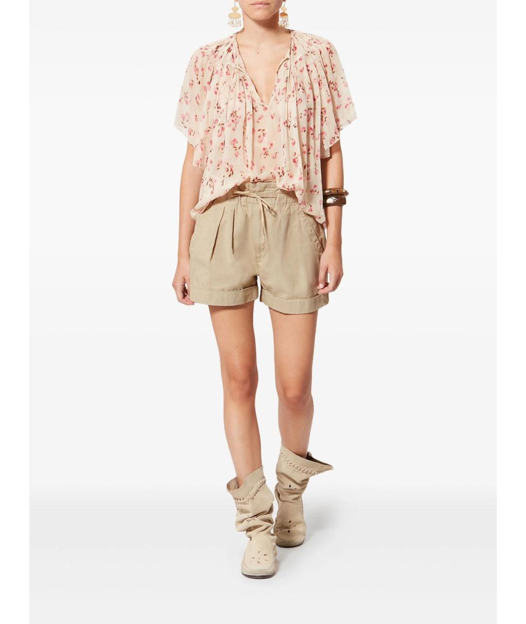 ISABEL MARANT Бежевые хлопковые шорты, фото 3