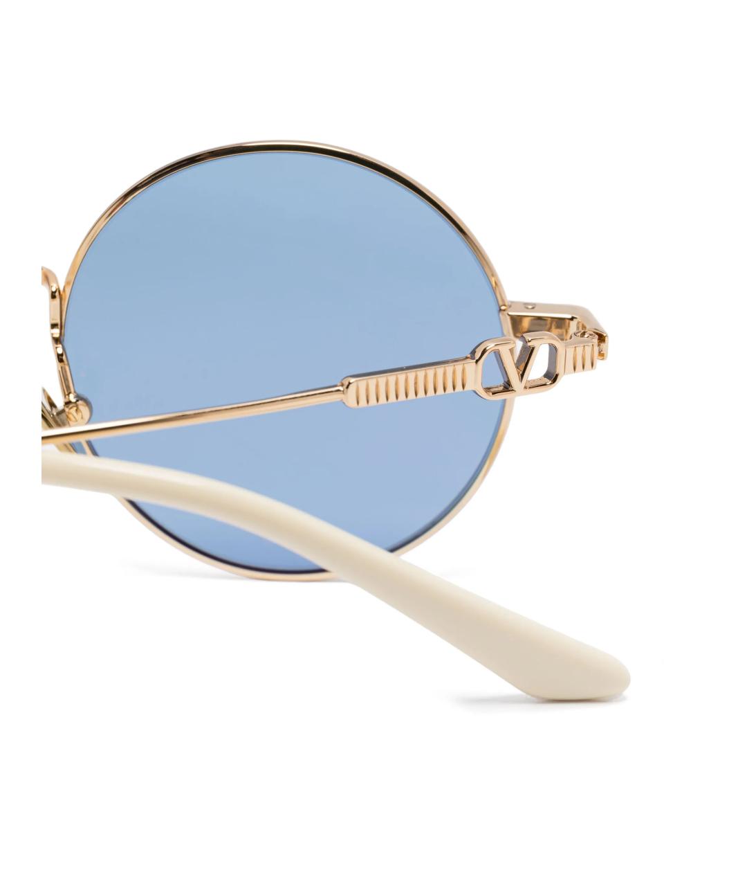VALENTINO Золотые металлические солнцезащитные очки, фото 3