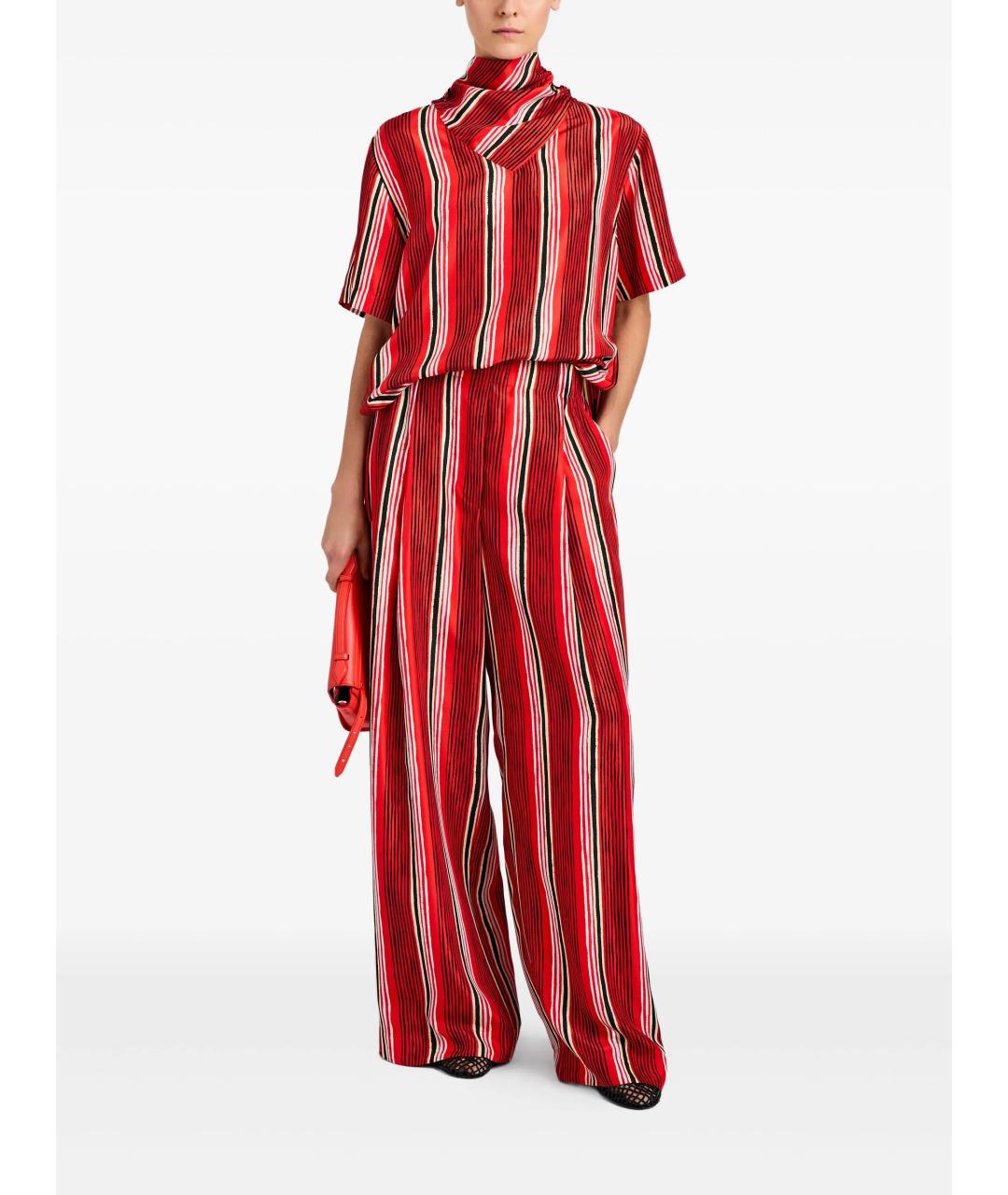 PROENZA SCHOULER Красная шелковая футболка, фото 3