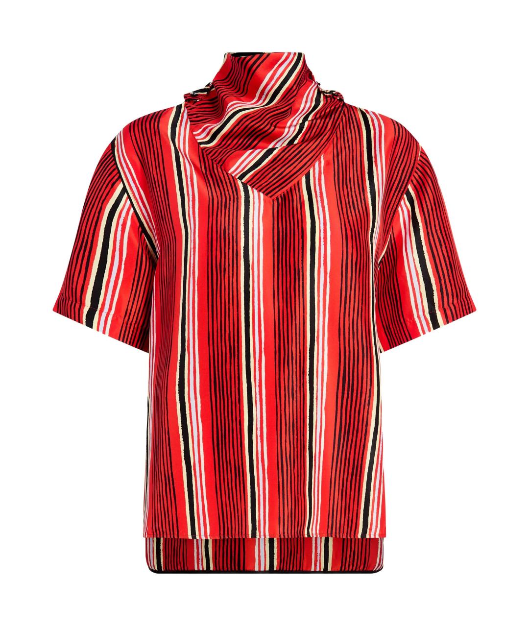 PROENZA SCHOULER Красная шелковая футболка, фото 1