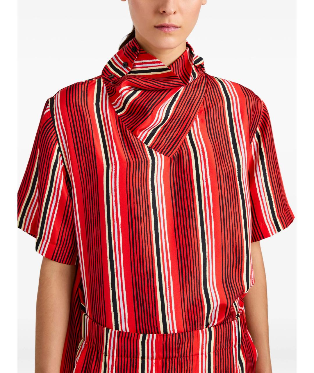 PROENZA SCHOULER Красная шелковая футболка, фото 2