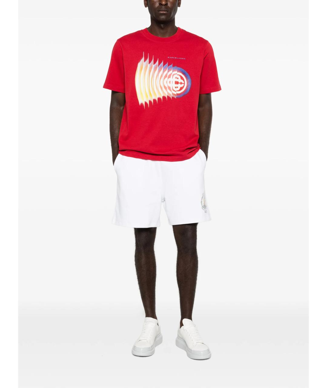 CASABLANCA Красная хлопковая футболка, фото 4