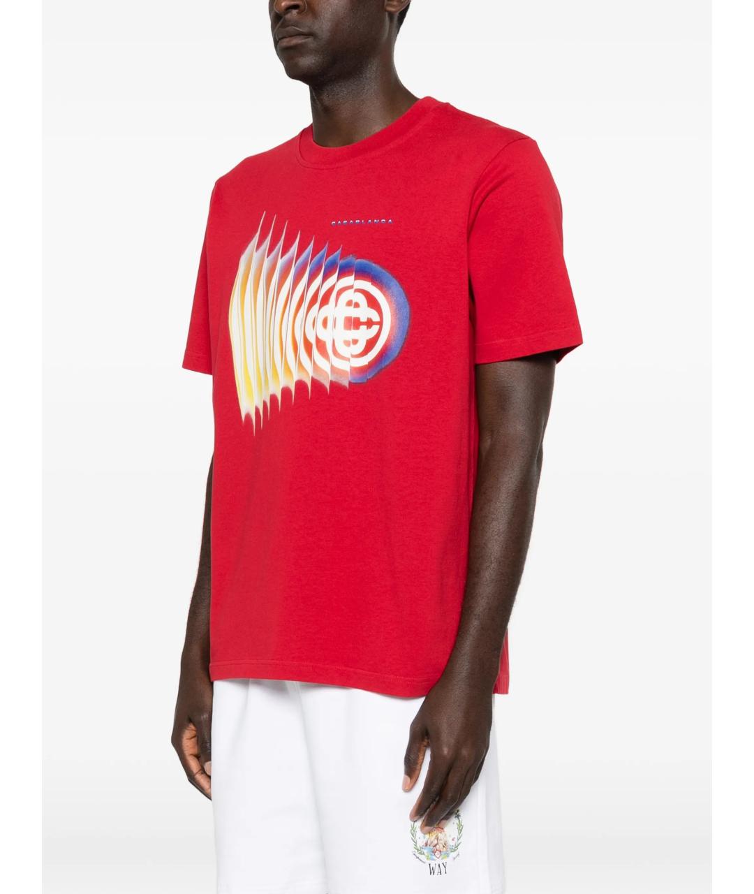 CASABLANCA Красная хлопковая футболка, фото 3