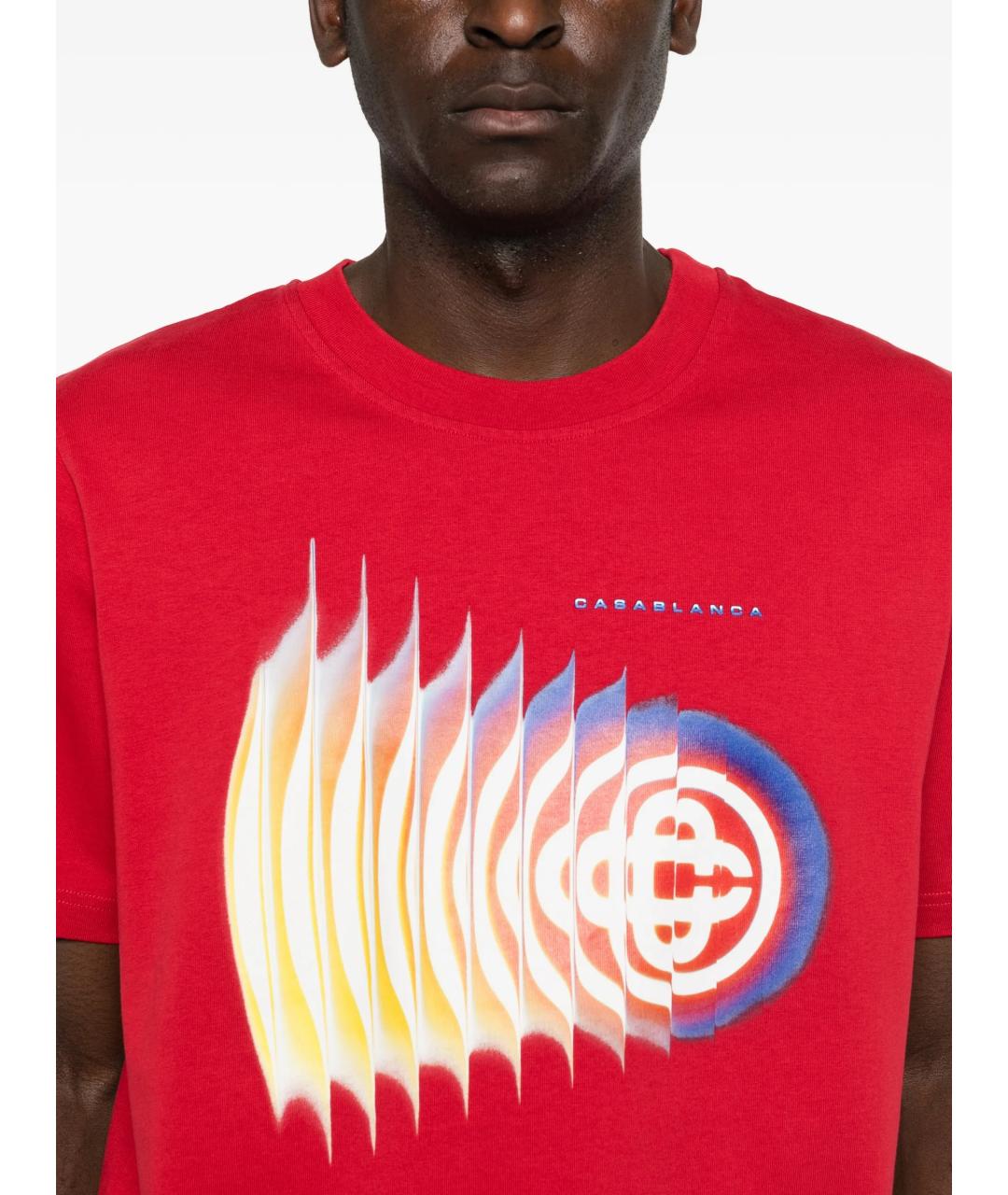 CASABLANCA Красная хлопковая футболка, фото 5