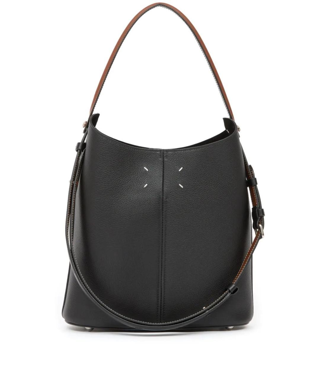 MAISON MARGIELA Черная кожаная сумка через плечо, фото 4