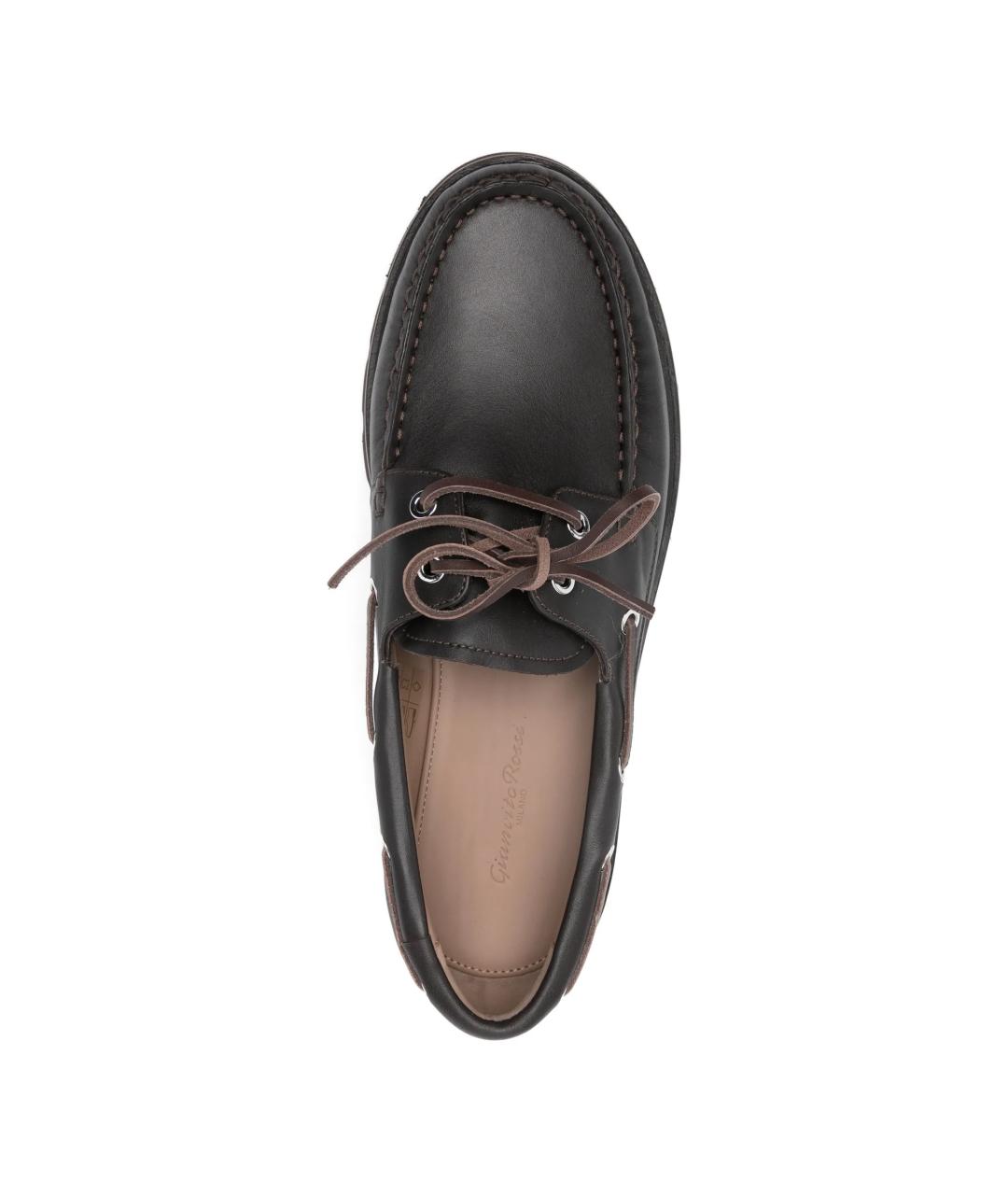 GIANVITO ROSSI Коричневые кожаные лоферы, фото 2