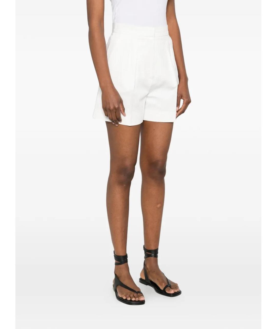 MAX MARA Белые хлопковые шорты, фото 3