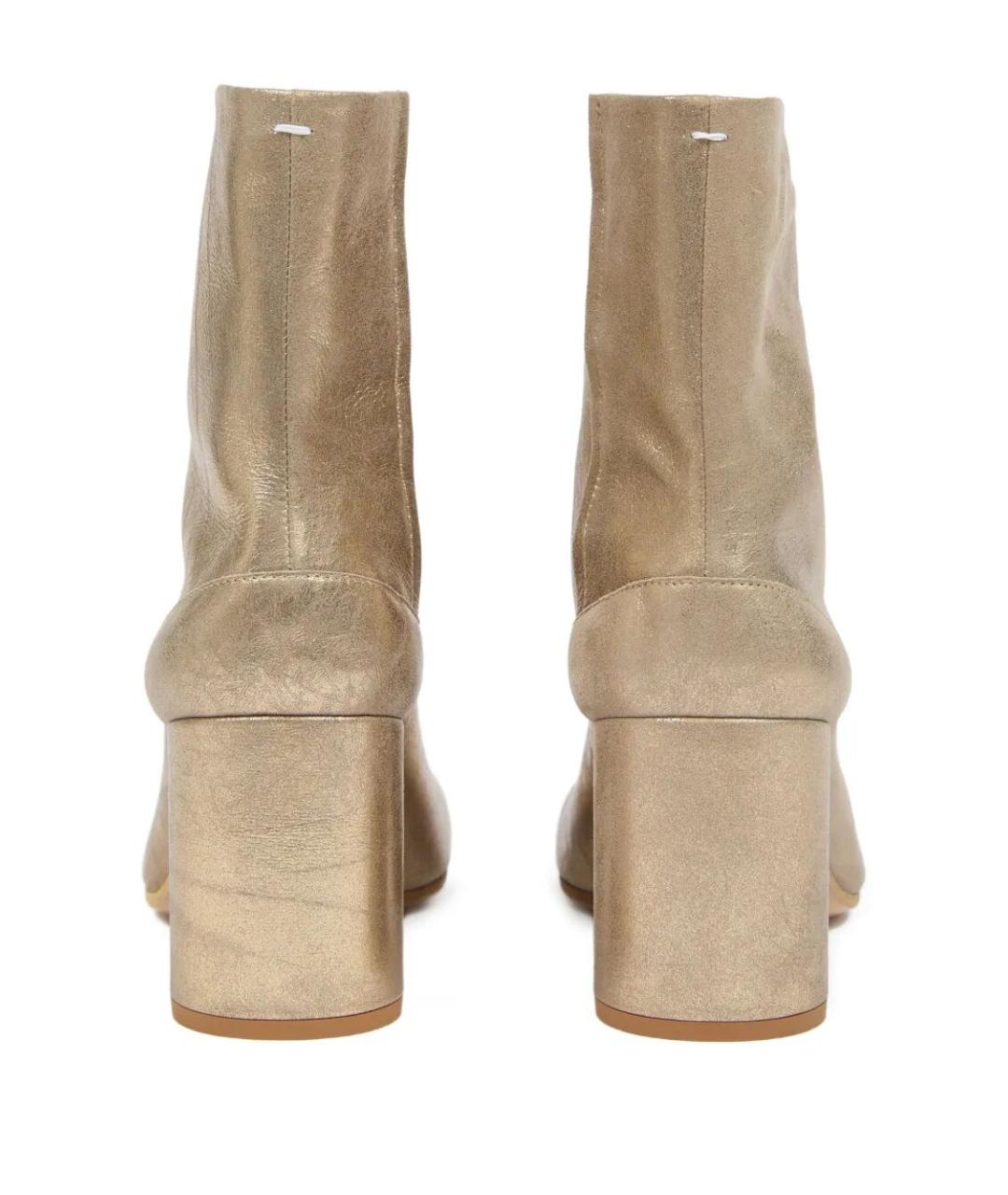 MAISON MARGIELA Золотые кожаные ботильоны, фото 5