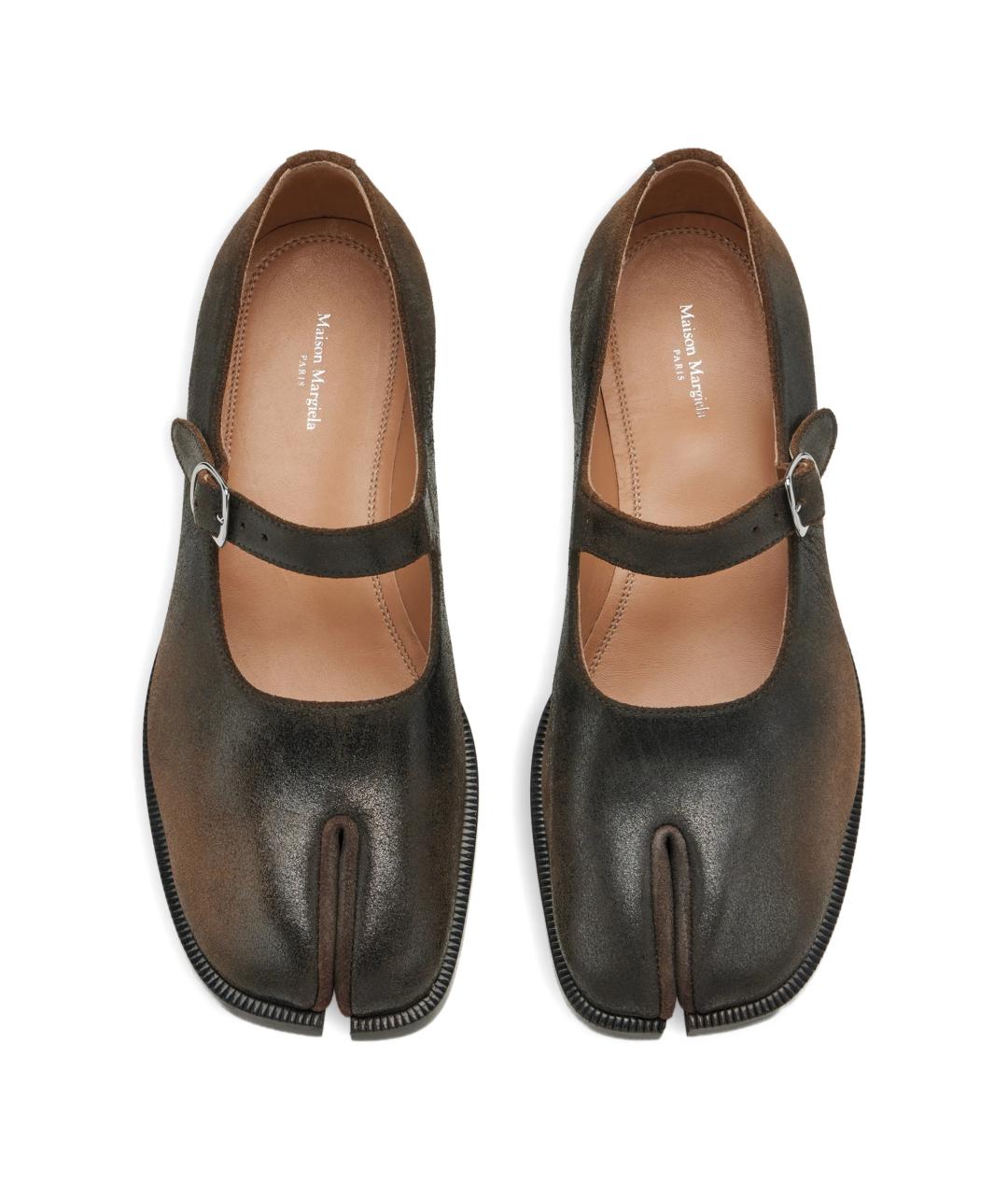 MAISON MARGIELA Коричневые замшевые туфли, фото 3