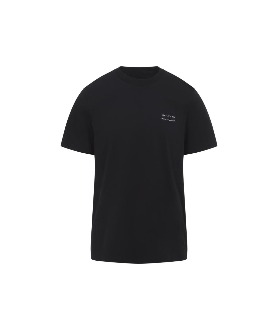 MONCLER Черная хлопковая футболка, фото 1