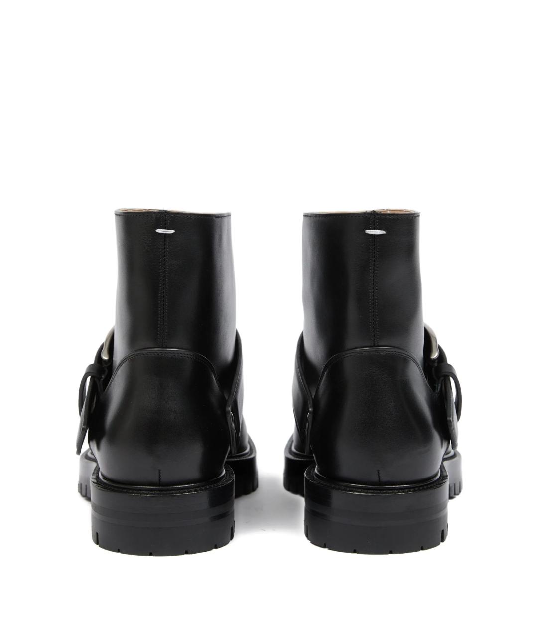 MAISON MARGIELA Черные кожаные высокие ботинки, фото 5