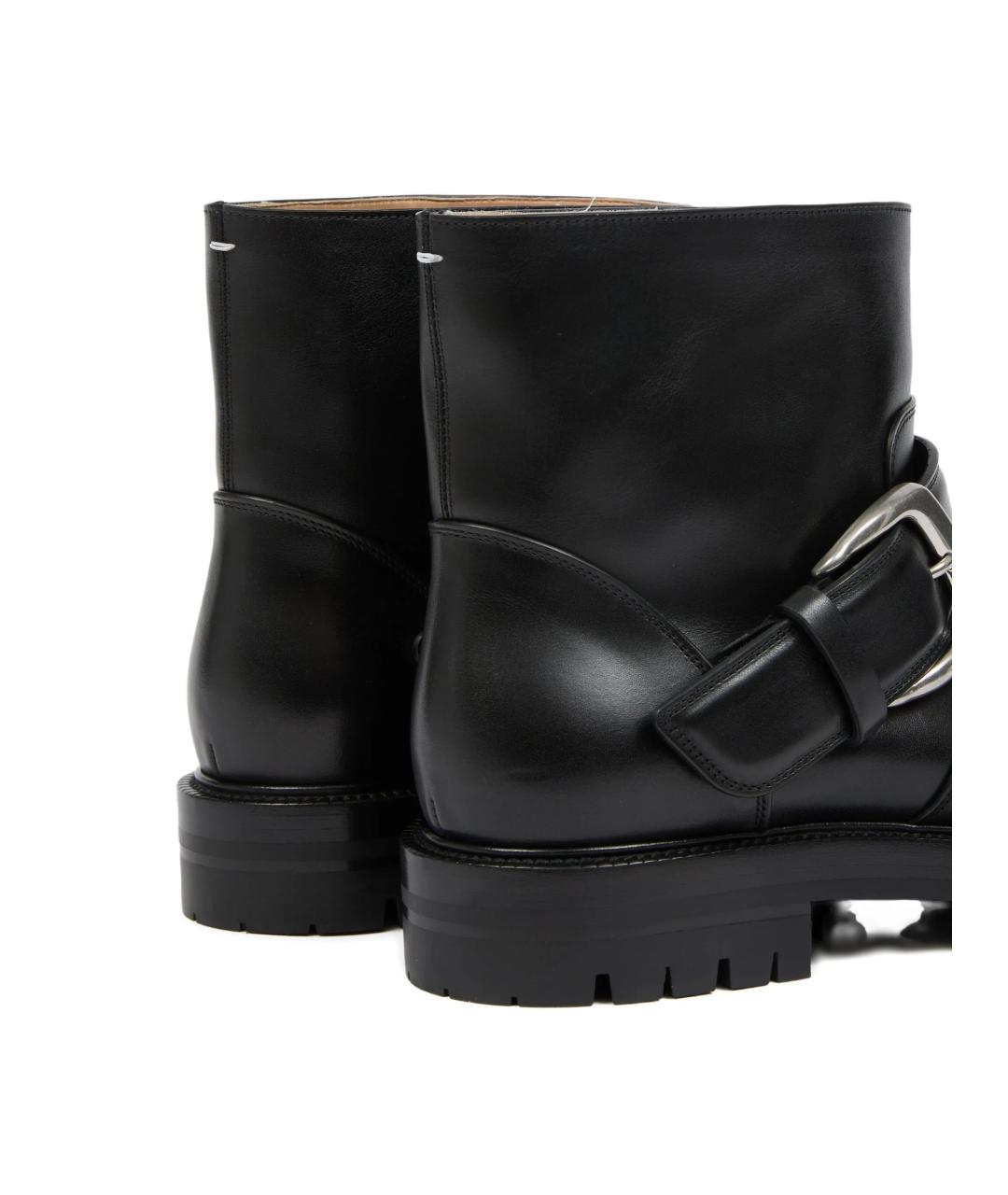 MAISON MARGIELA Черные кожаные высокие ботинки, фото 2