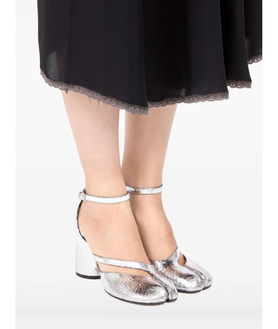 MAISON MARGIELA Серебряные кожаные босоножки, фото 2