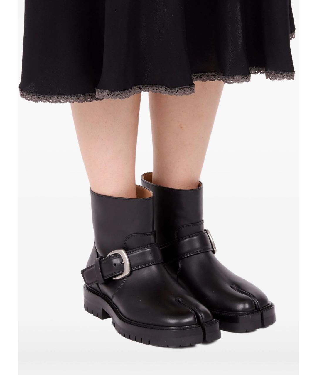MAISON MARGIELA Черные кожаные ботинки, фото 4