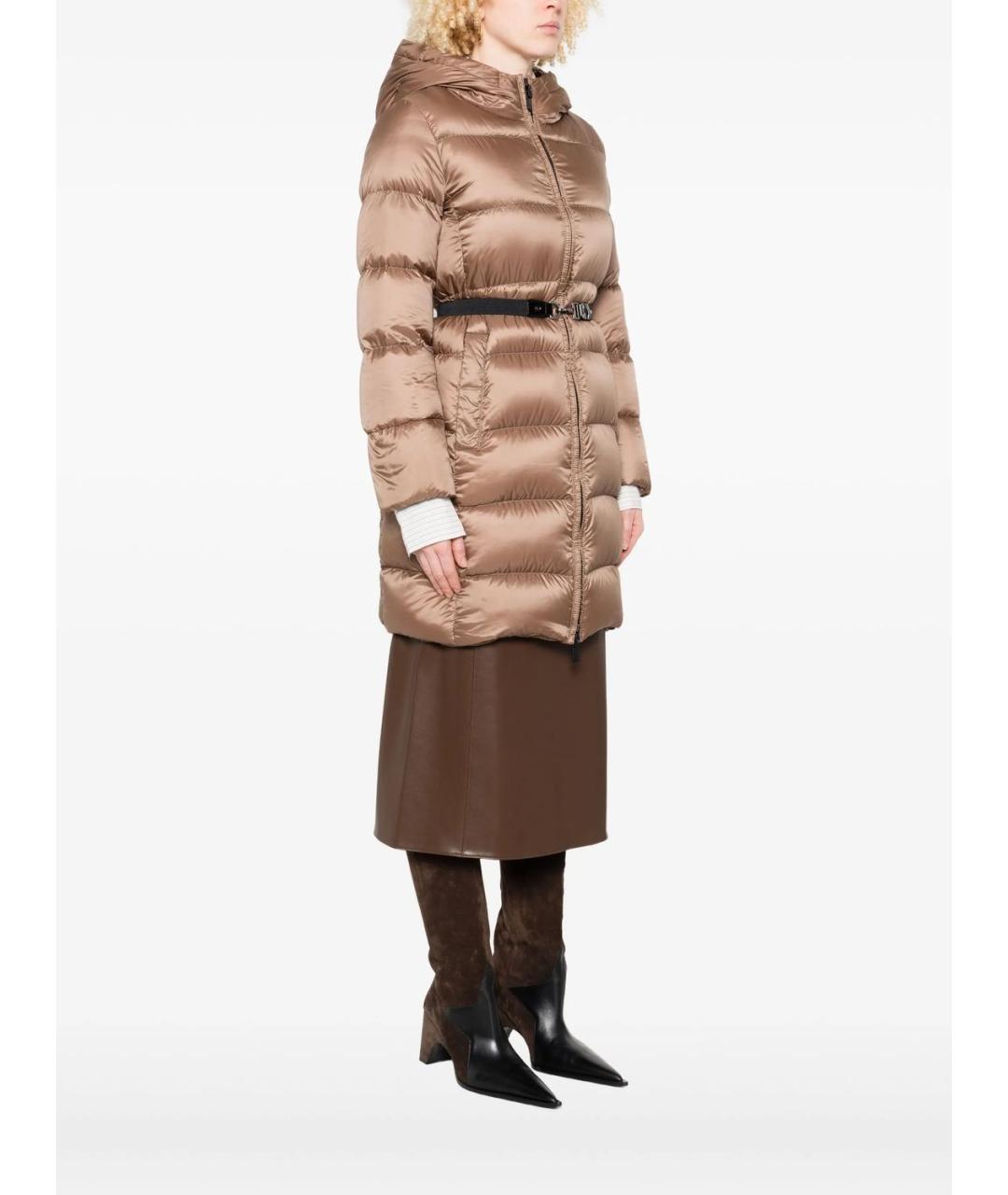 MAX MARA Бежевый полиэстеровый пуховик, фото 3