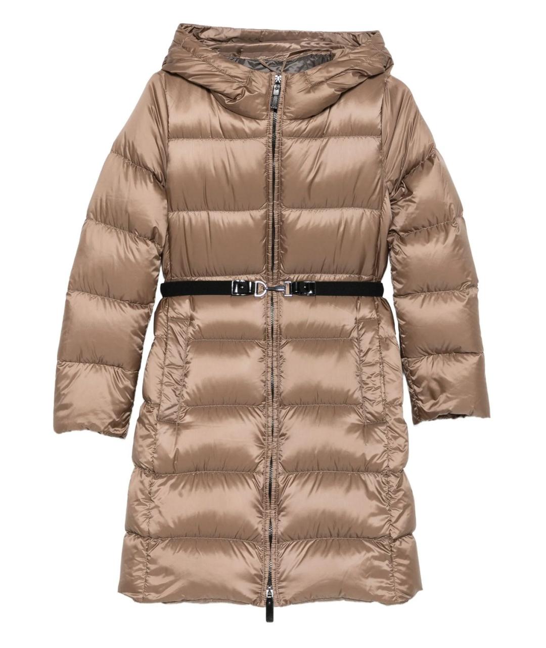 MAX MARA Бежевый полиэстеровый пуховик, фото 1