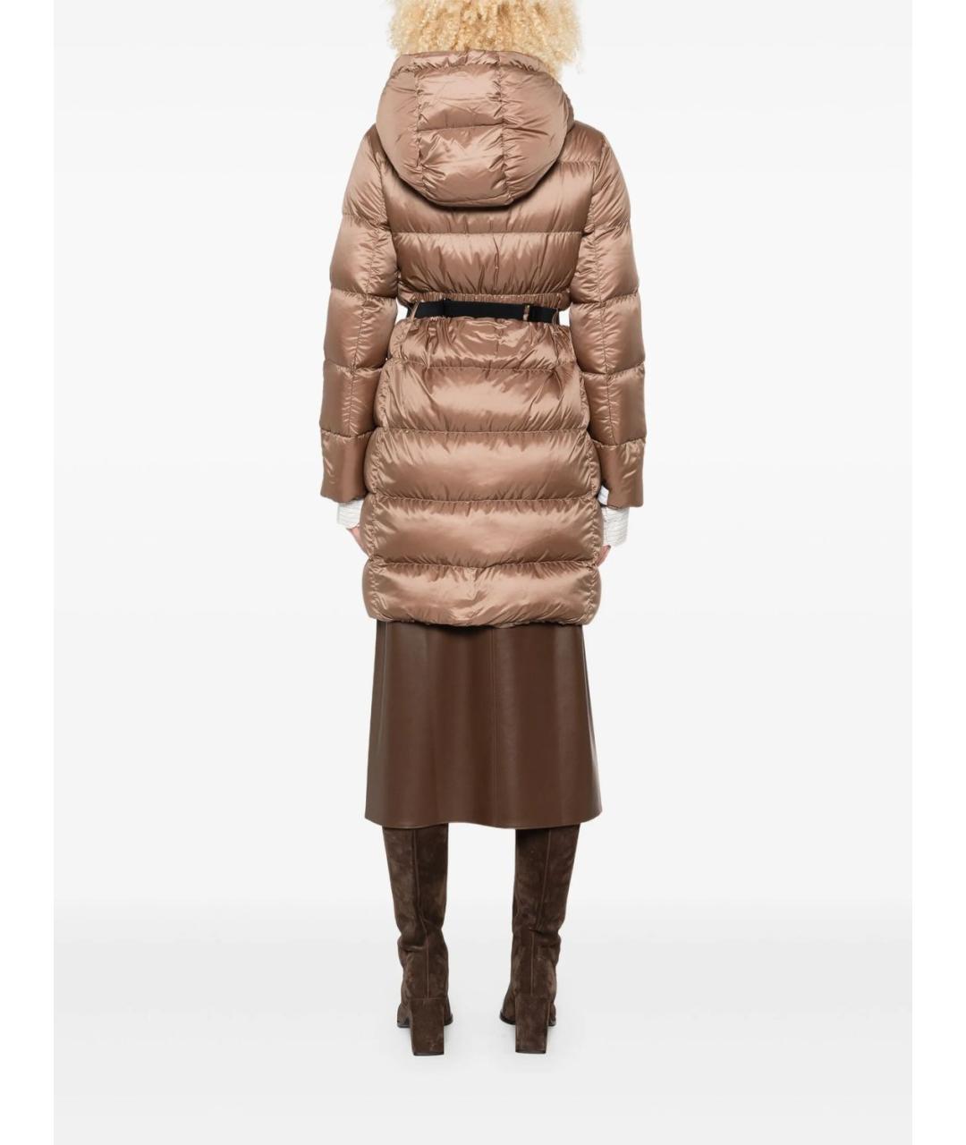 MAX MARA Бежевый полиэстеровый пуховик, фото 5