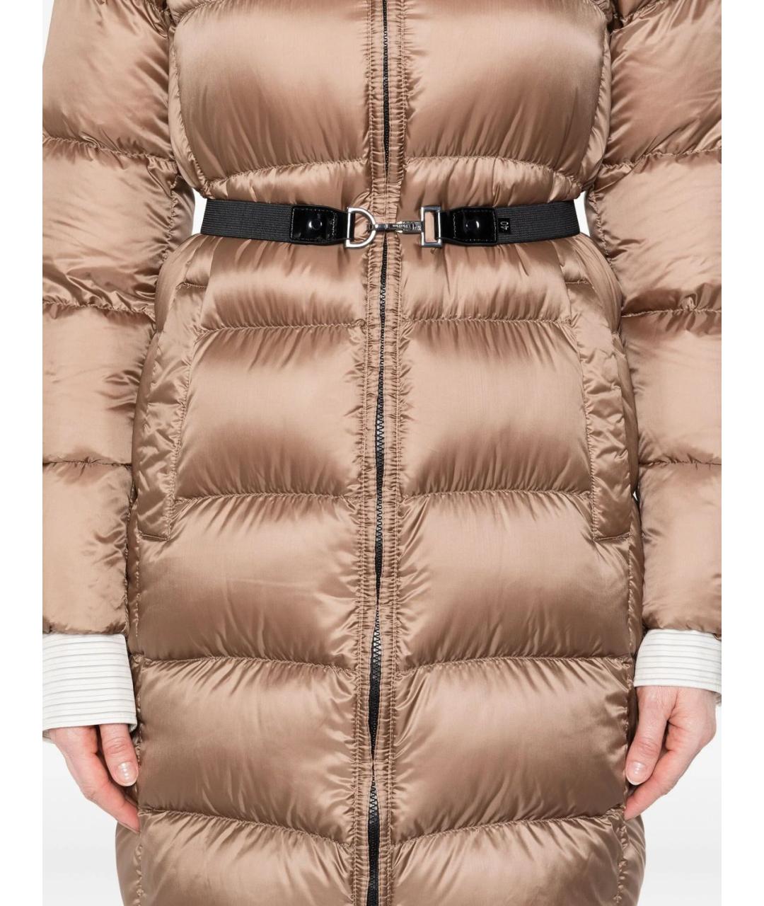 MAX MARA Бежевый полиэстеровый пуховик, фото 2