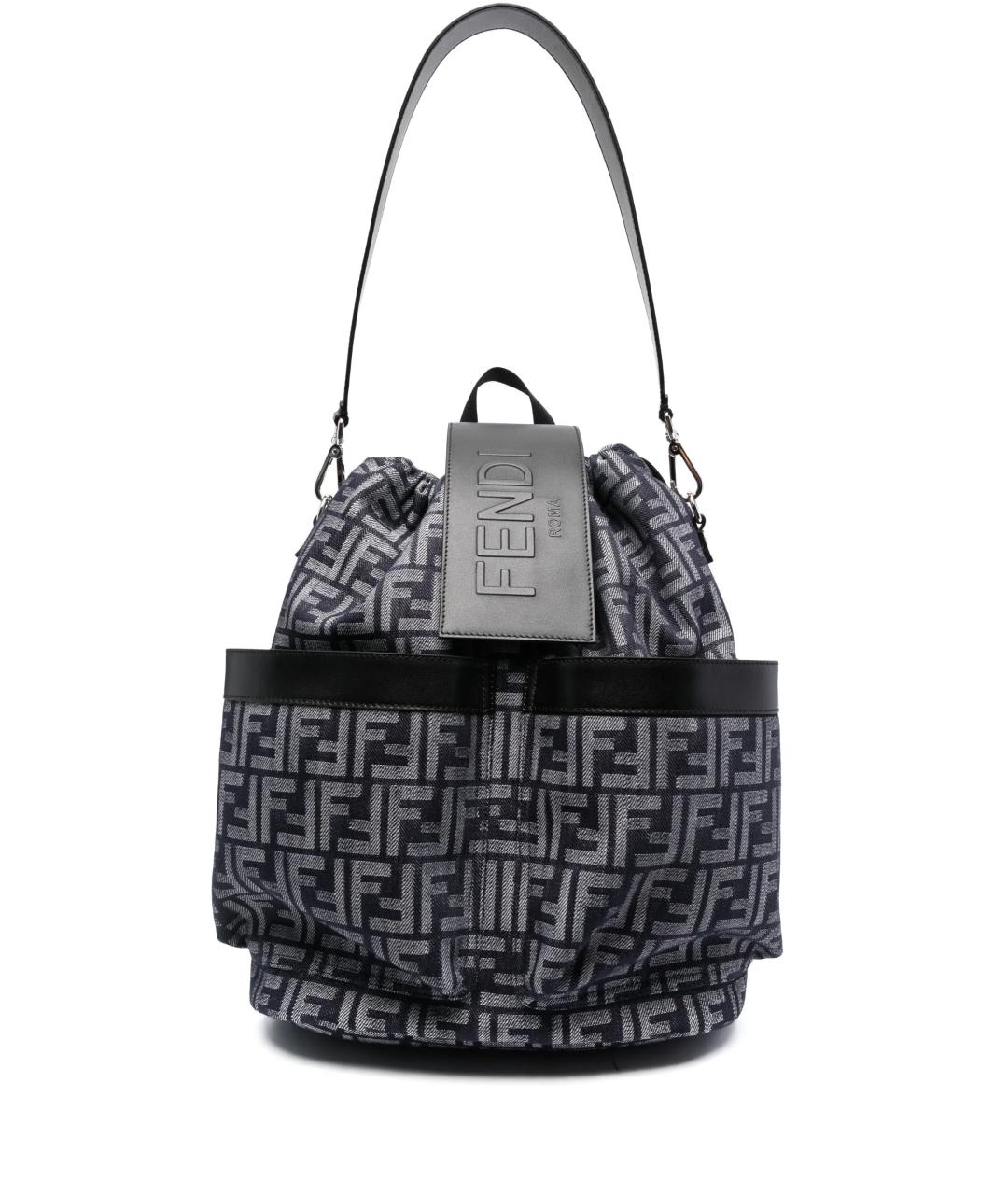 FENDI Темно-синий деним рюкзак, фото 1