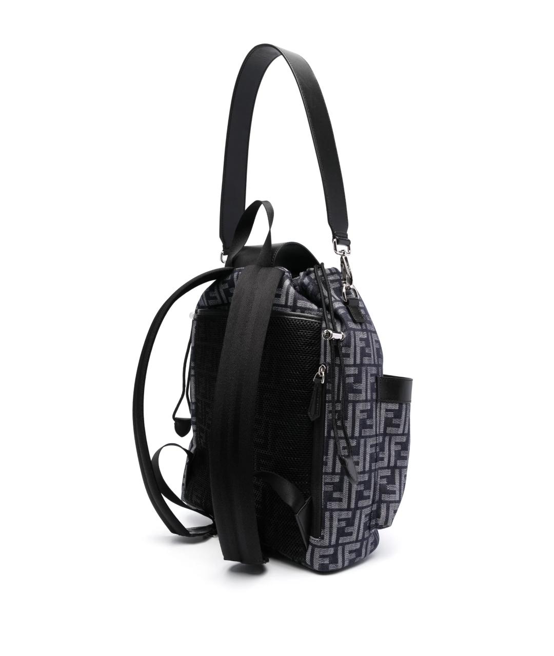 FENDI Темно-синий деним рюкзак, фото 4