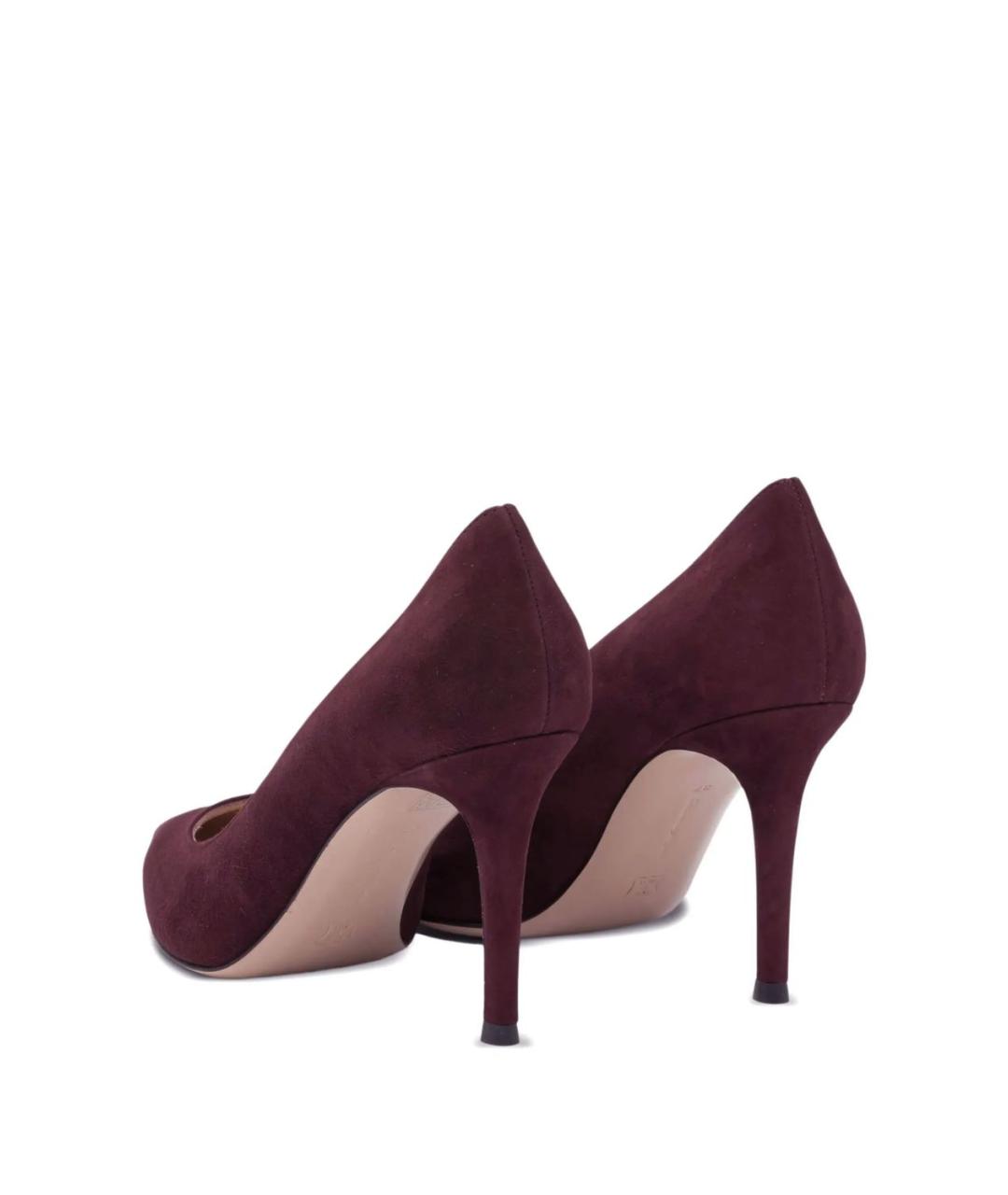 GIANVITO ROSSI Бордовые кожаные туфли, фото 2