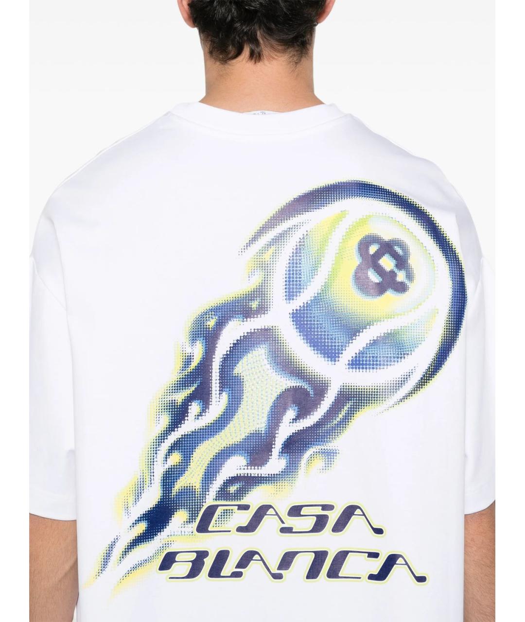 CASABLANCA Белая хлопковая футболка, фото 4