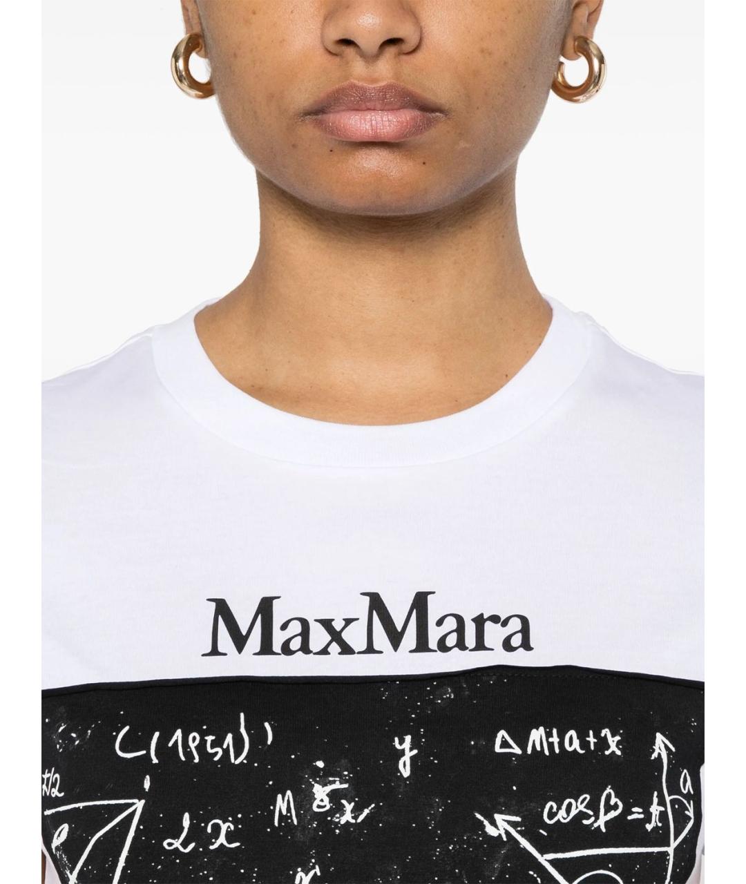 MAX MARA Белая хлопковая футболка, фото 2