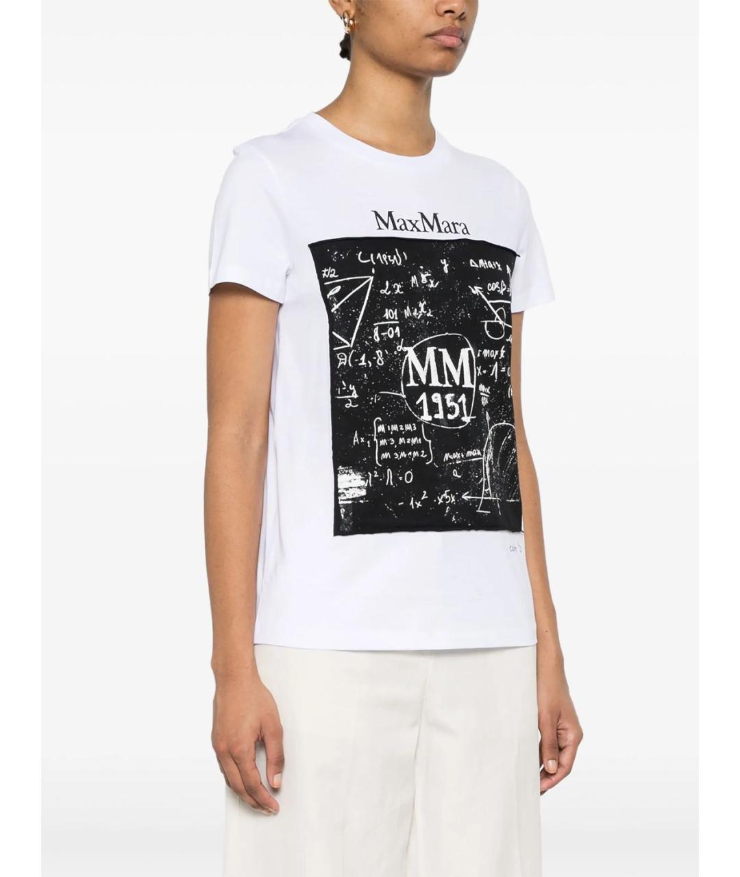 MAX MARA Белая хлопковая футболка, фото 3