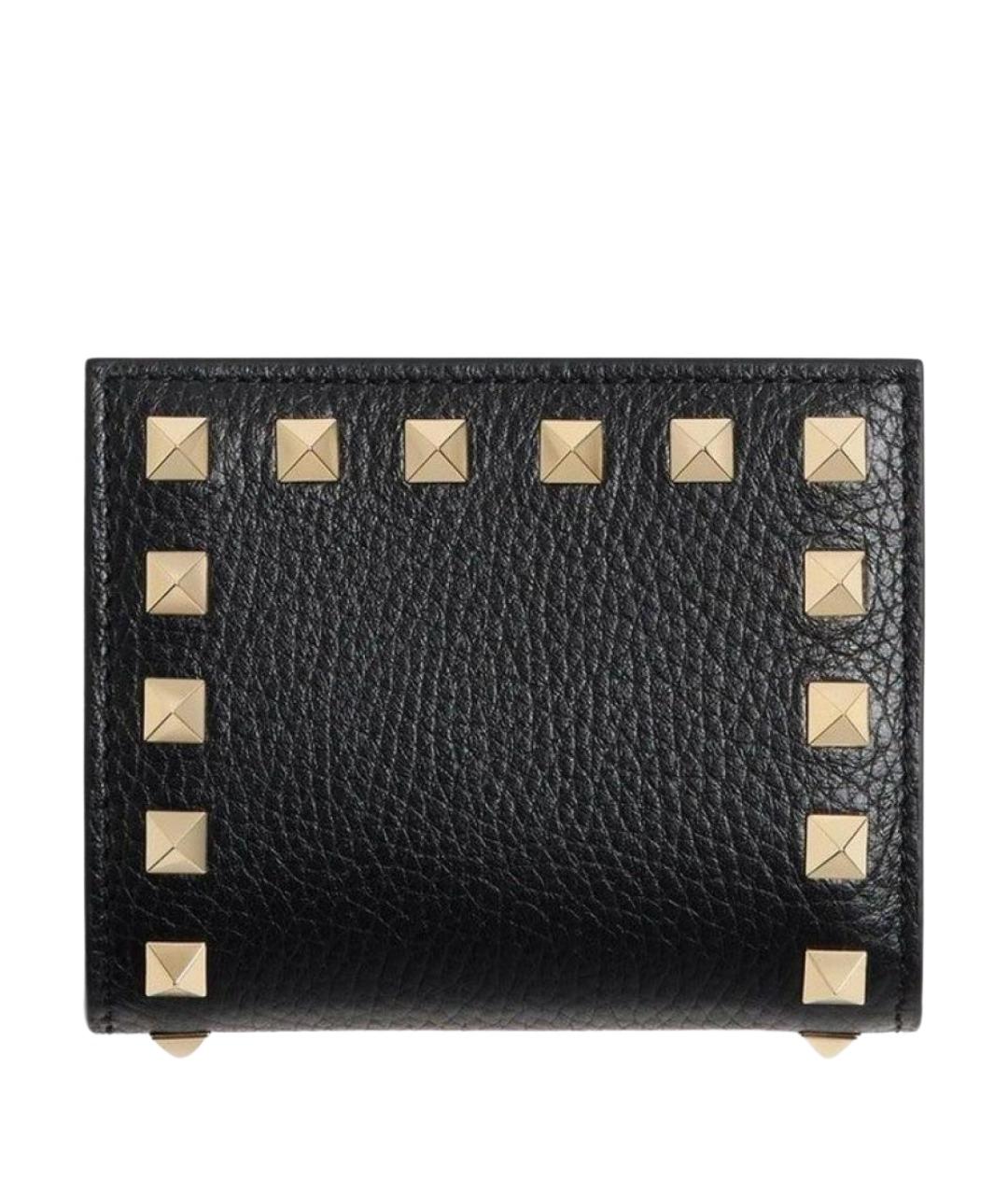 VALENTINO Черный кожаный кошелек, фото 1