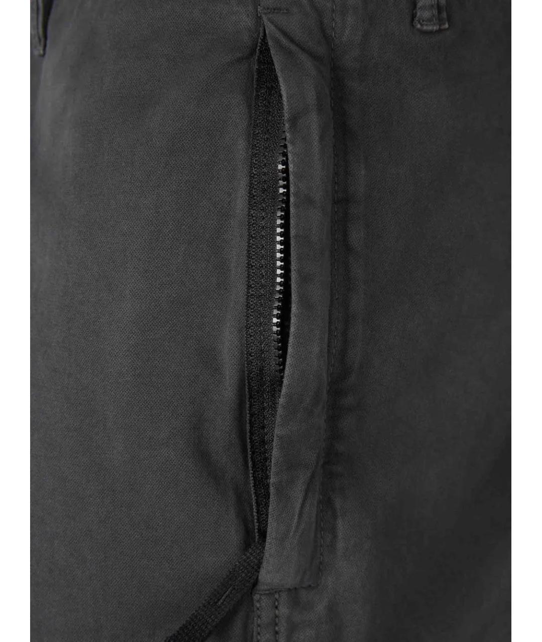 STONE ISLAND Серые хлопковые повседневные брюки, фото 5