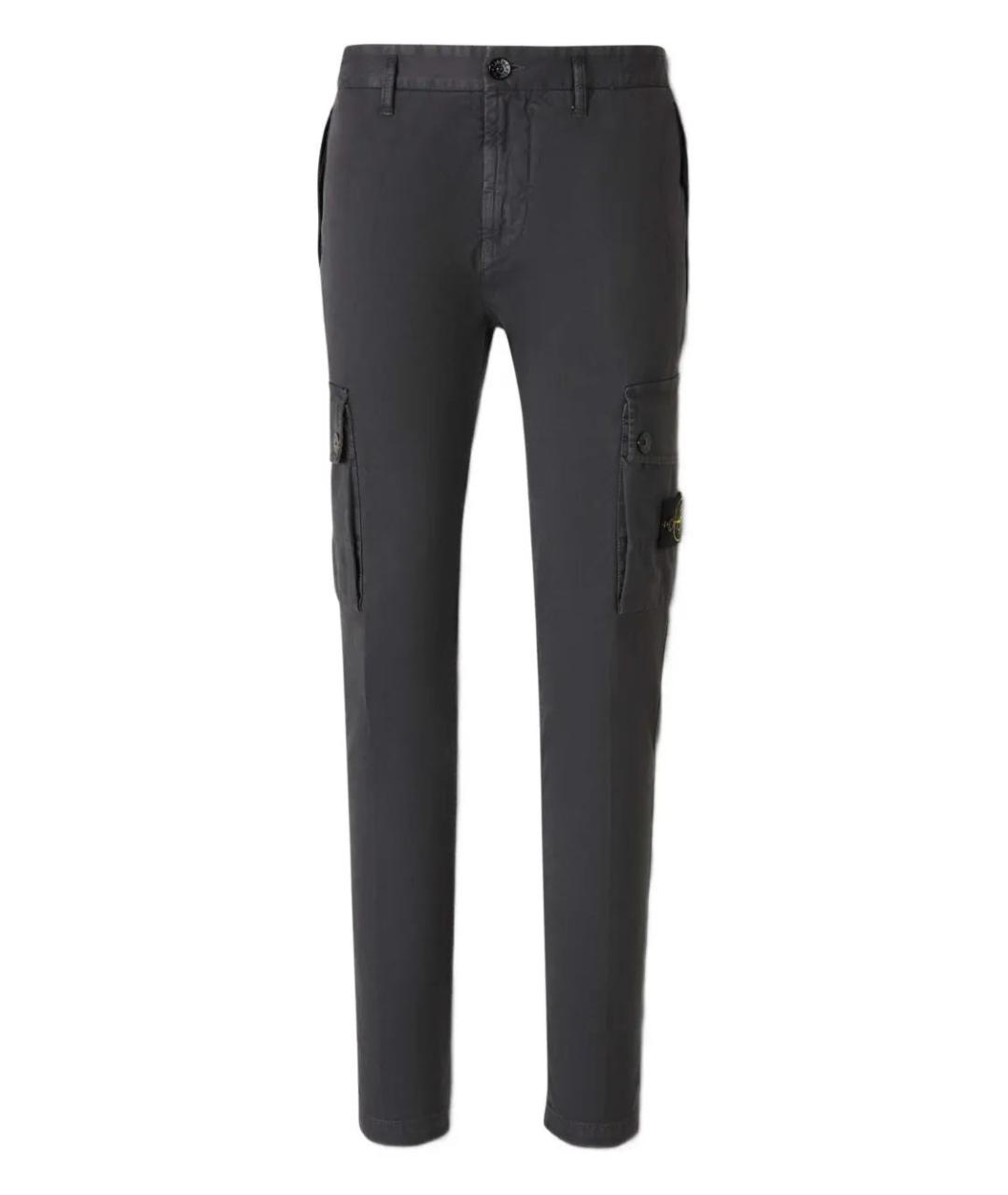 STONE ISLAND Серые хлопковые повседневные брюки, фото 1