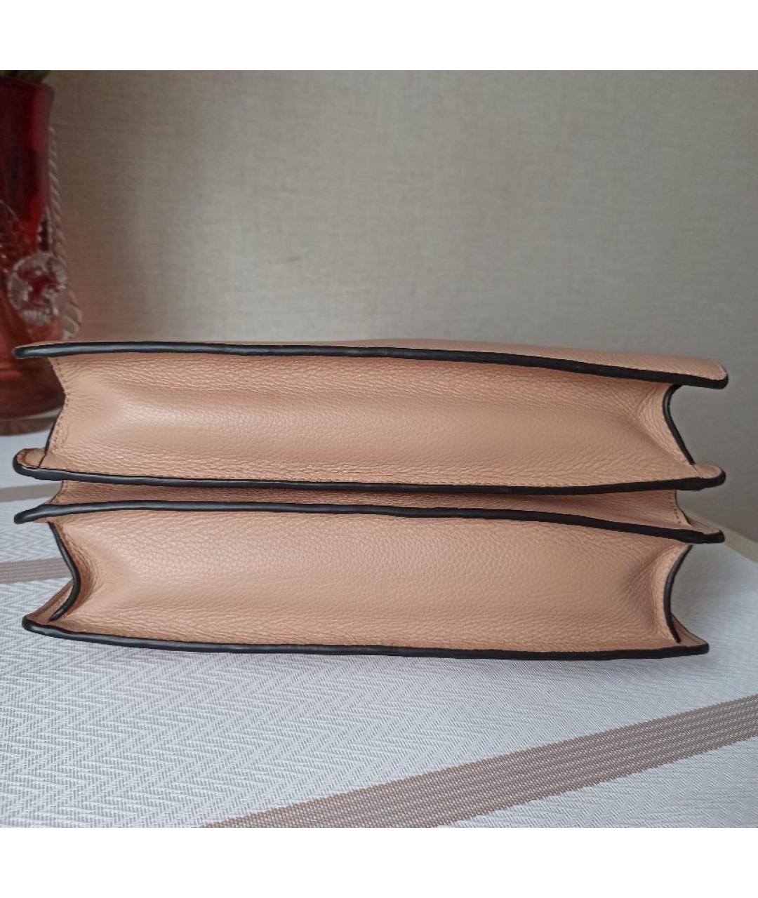 COCCINELLE Розовая кожаная сумка с короткими ручками, фото 5