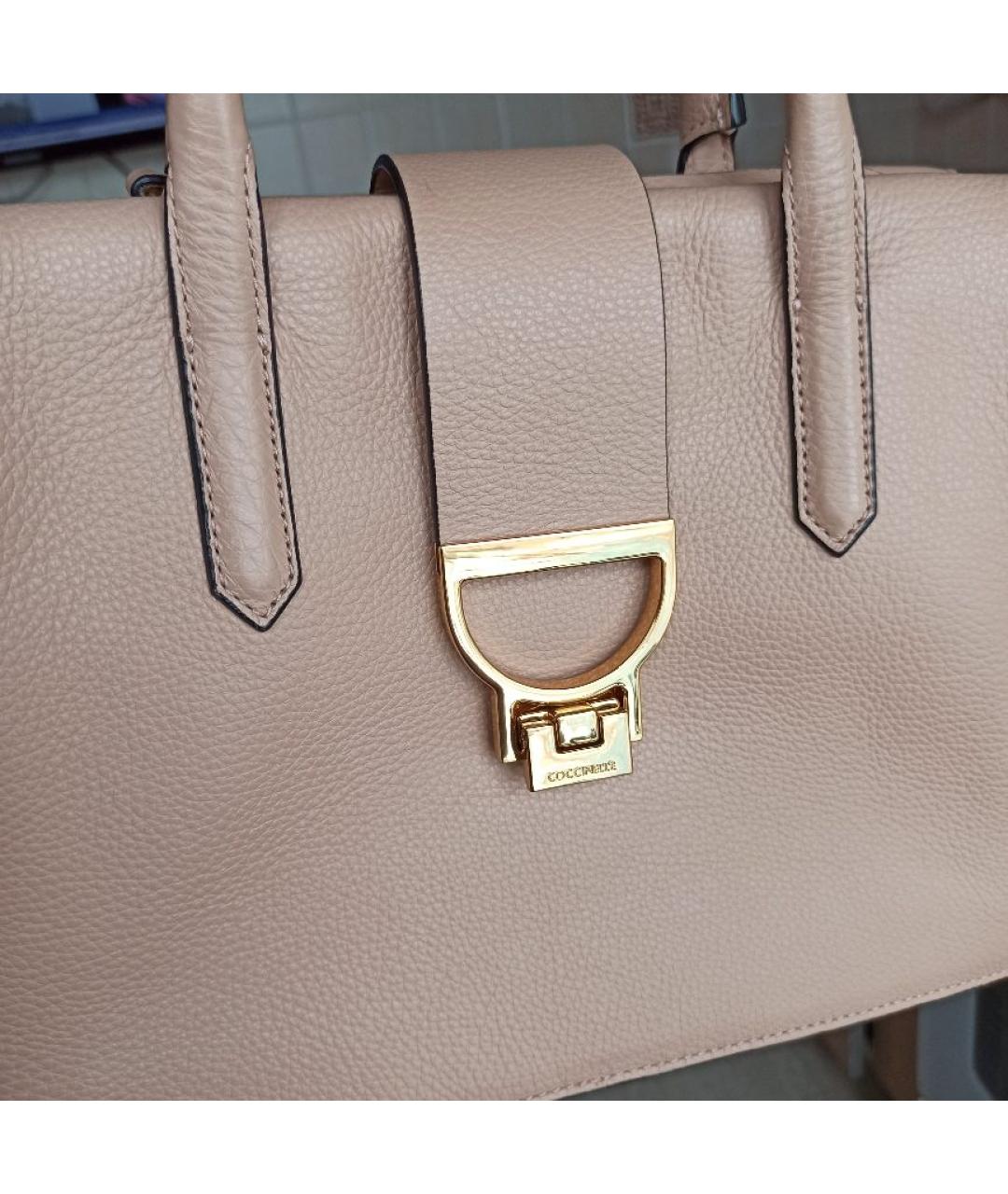COCCINELLE Розовая кожаная сумка с короткими ручками, фото 8