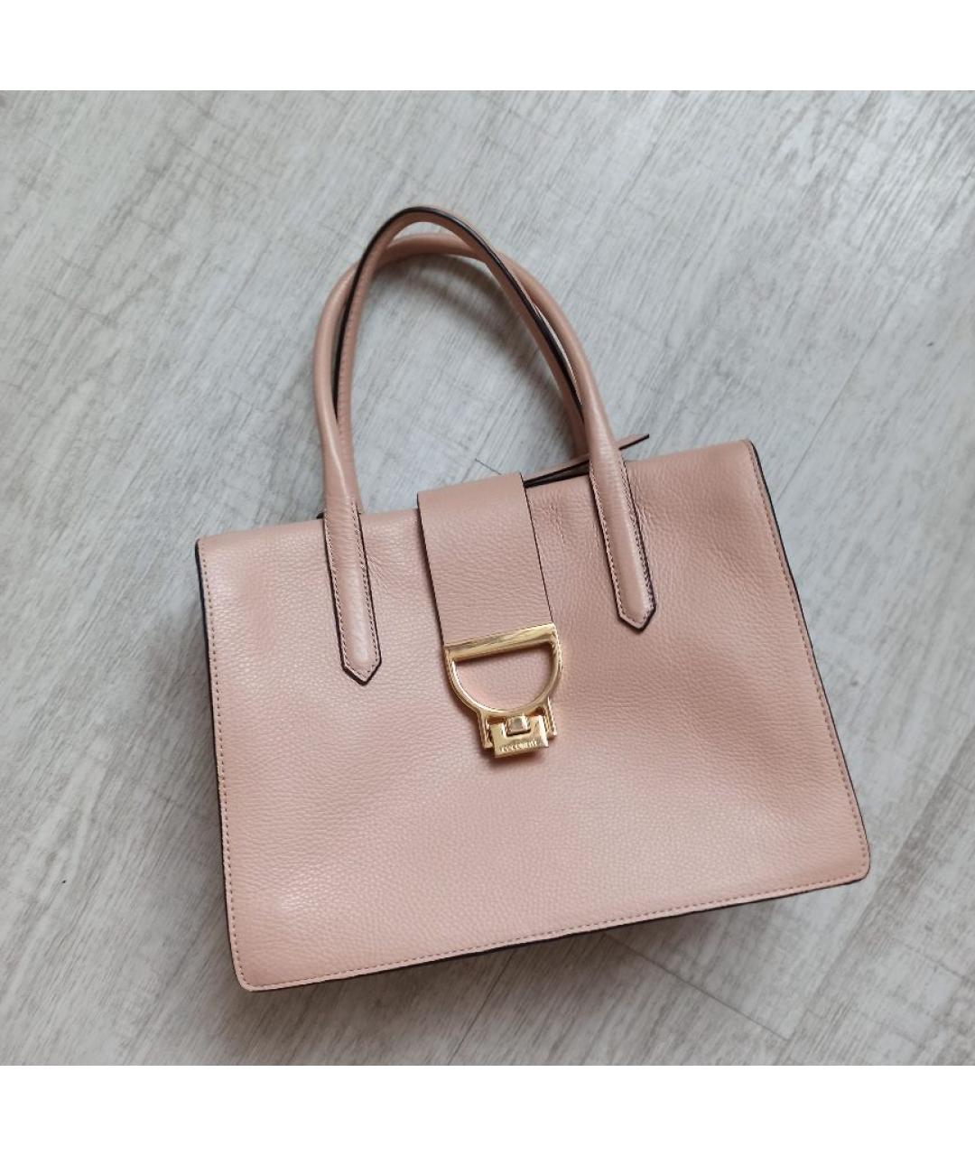 COCCINELLE Розовая кожаная сумка с короткими ручками, фото 9