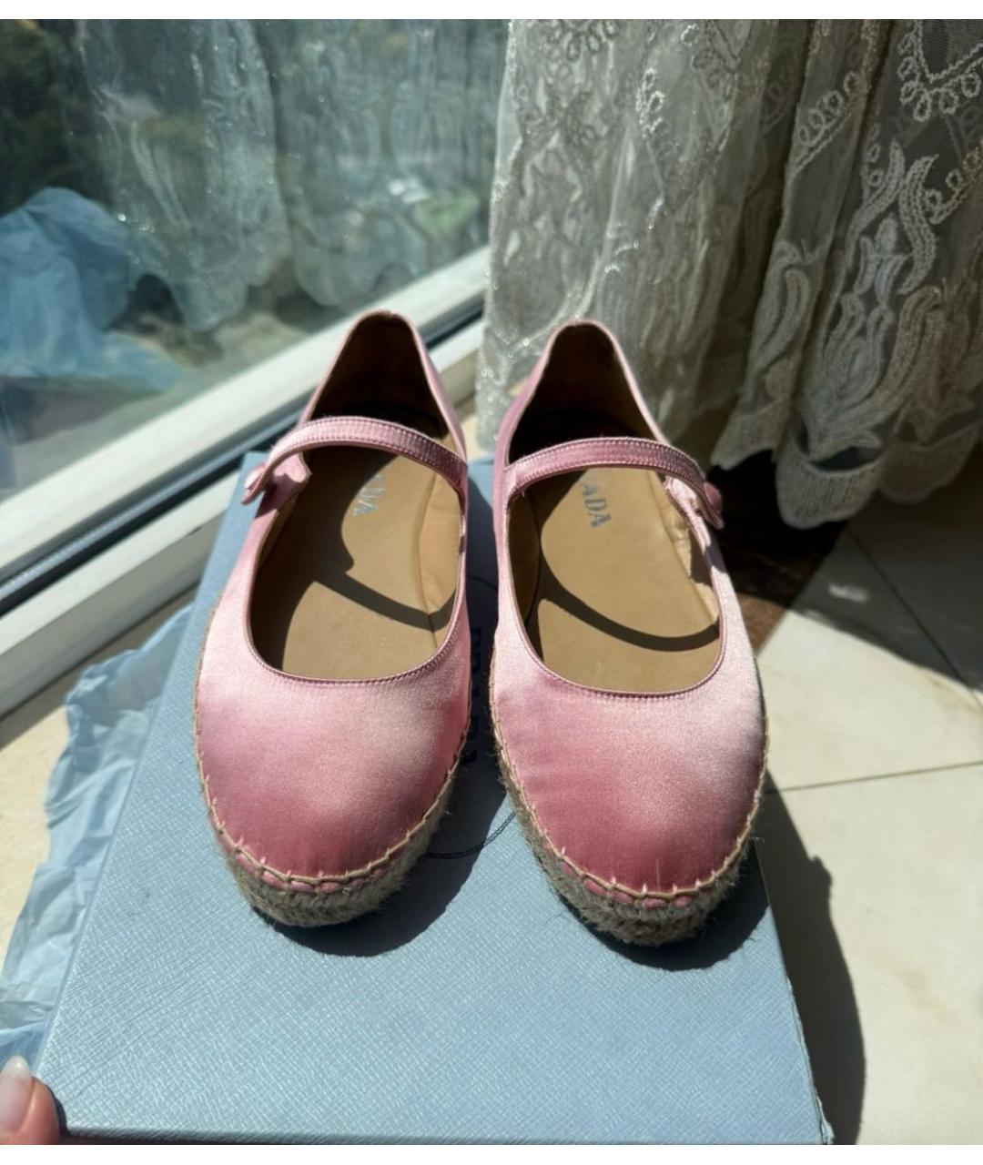 PRADA Розовые бархатные эспадрильи, фото 2