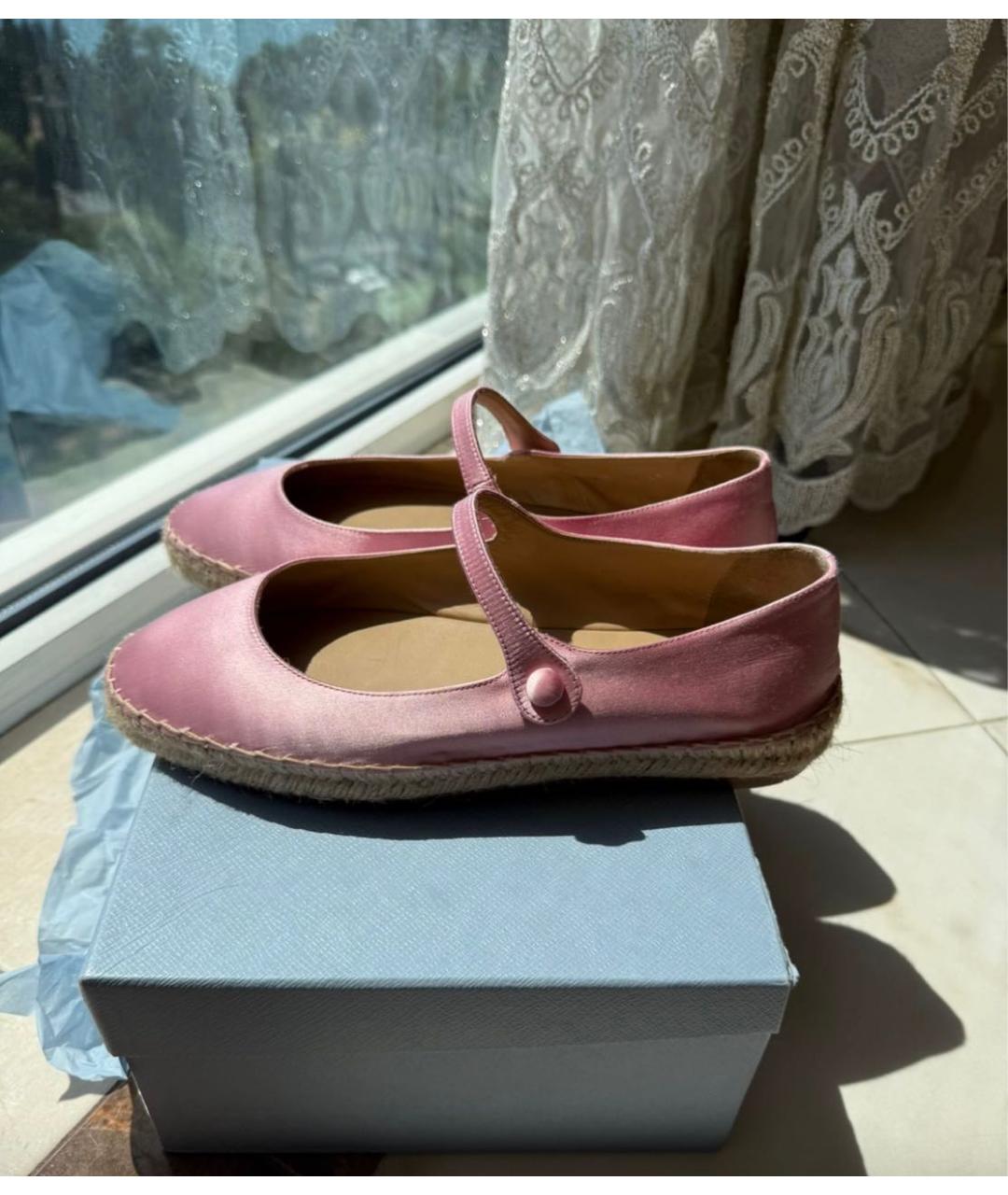 PRADA Розовые бархатные эспадрильи, фото 3