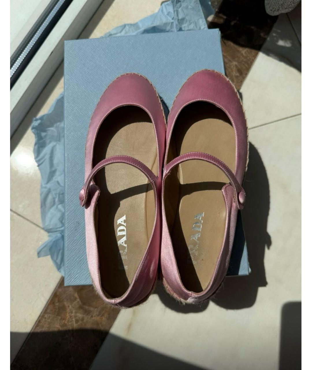 PRADA Розовые бархатные эспадрильи, фото 4