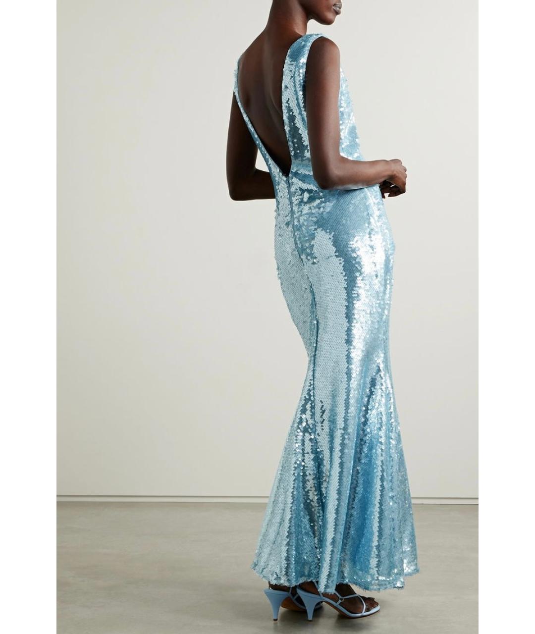 SELF-PORTRAIT Голубое полиэстеровое коктейльное платье, фото 3