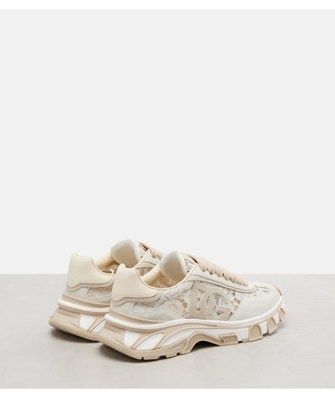 DOLCE&GABBANA Бежевые текстильные кроссовки, фото 4
