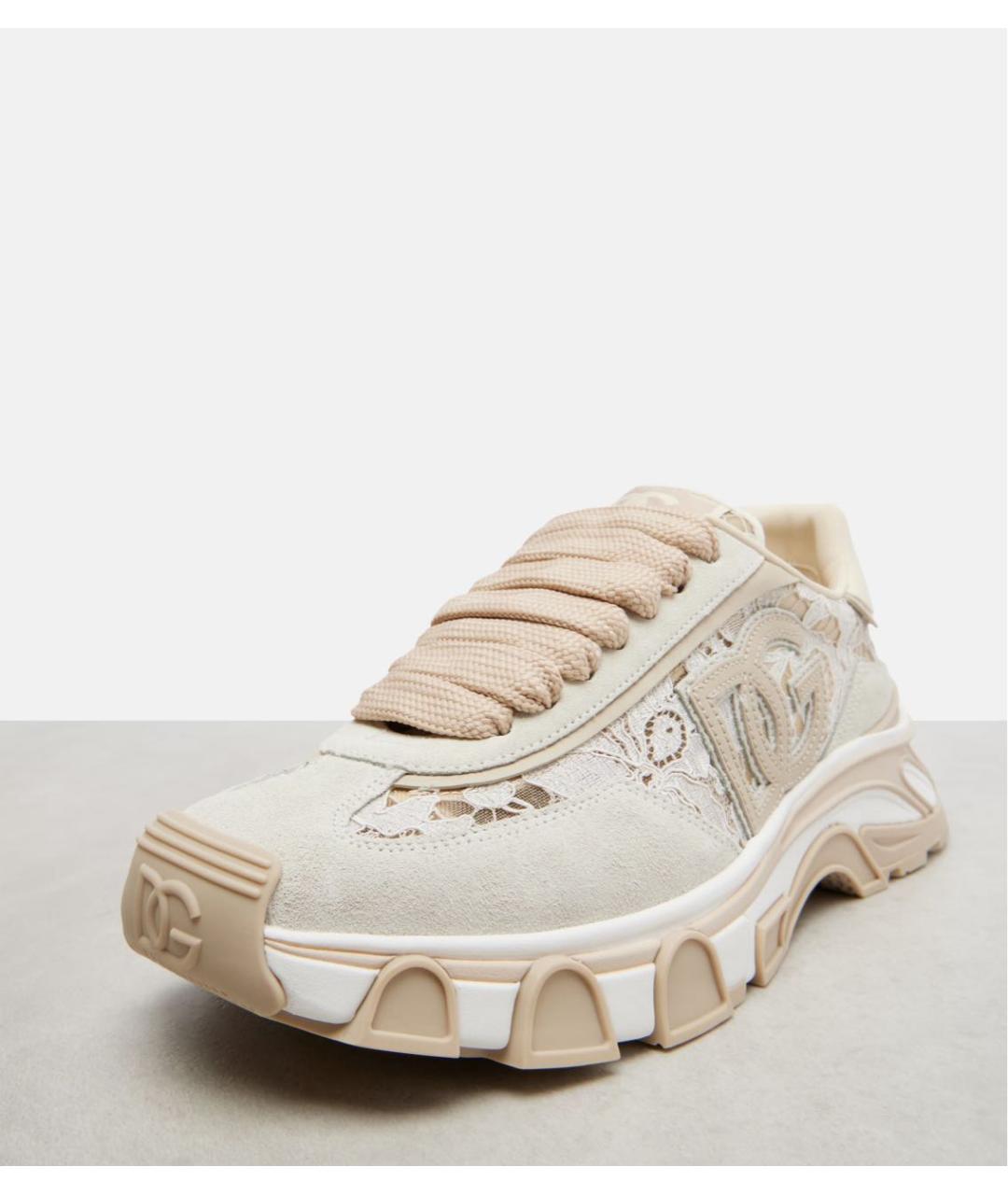 DOLCE&GABBANA Бежевые текстильные кроссовки, фото 3